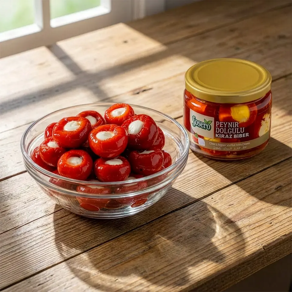 Peynir Dolgulu Kiraz Biberi Turşusu